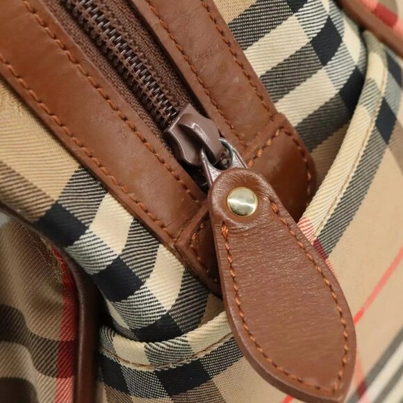 Burberrys Nova Check Hand Bag Canvas Beige Auth - Picture 11 of 16